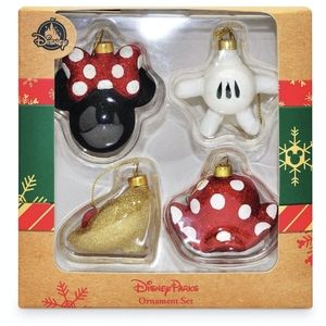 Disney parks minnie mouse outfit glitter ornaments new in box